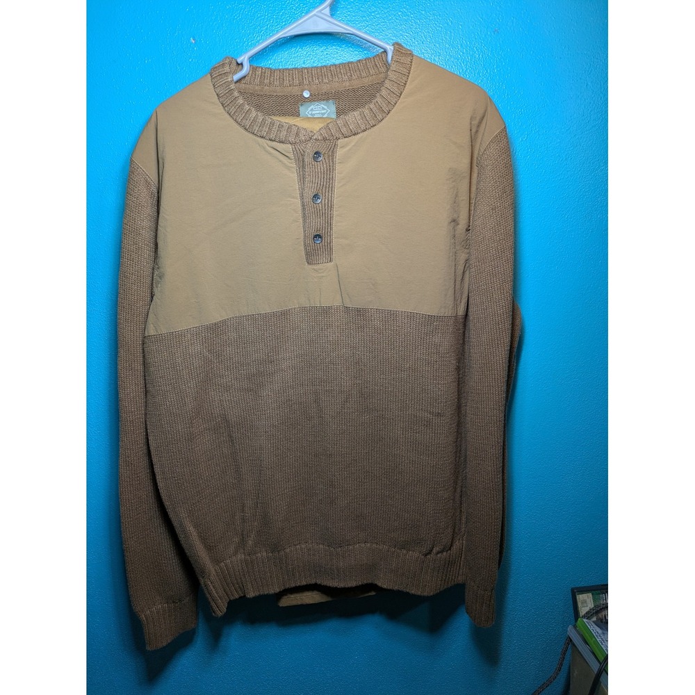 St Johns Bay Outdoor Henley Sweater XL and Dickies Carpenter Pants Set Brown